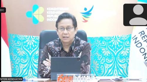 Menteri Kesehatan Budi Gunadi Sadikin dalam press conference virtual mengenai operasi coiling pada pasien stroke di RSUP Prof Ngoerah, Senin (26/12/2022). (Ni Made Lastri Karsiani Putri-detikBali)