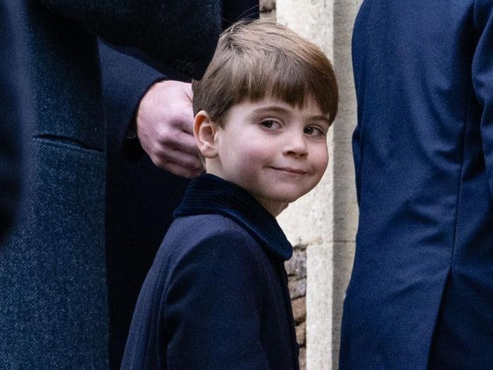 SANDRINGHAM, NORFOLK - DECEMBER 25: Prince Louis attends the Christmas Day service at Sandringham Church on December 25, 2022 in Sandringham, Norfolk. King Charles III ascended to the throne on September 8, 2022, with his coronation set for May 6, 2023. (Photo by Samir Hussein/WireImage)