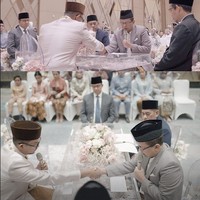 Anies Baswedan menjadi saksi saat akad nikah Abadi dan Diera. Istri Anies, Fery Farhati pun ikut menyaksikan acara akad nikah. Foto: Dok. Instagram @dierabachir.