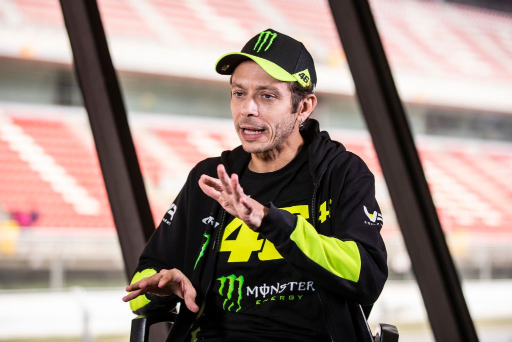 The italian driver of Audi Team WRT Valentino Rossi attends a press conference during the Fanatec GT World Challenge Europe at Circuit de Barcelona Catalunya on September 30, 2022 in Barcelona, Spain. (Photo by Xavier Bonilla/NurPhoto via Getty Images)