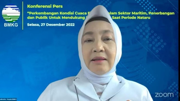 Kepala BMKG Dwikorita Karnawati (tangkapan layar)