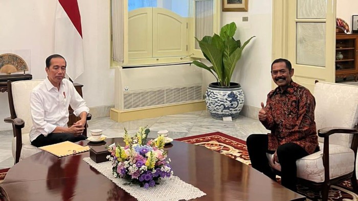 Ketua DPC PDIP Kota Solo FX Hadi Rudyatmo menemui Presiden Joko Widodo (Jokowi) di Istana Negara, Senin (26/12/2022) sore.