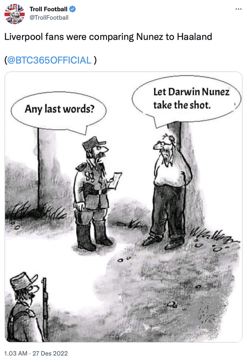 Darwin Nunez kembali jadi sorotan karena kembali gagal mencetak gol dari banyaknya peluang yang dimiliknya.