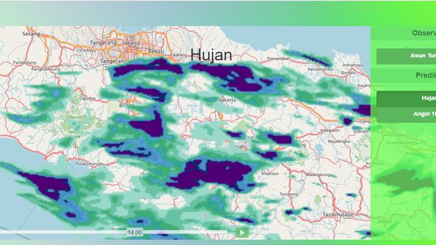 Pemodelan SADEWA pukul 14 (Dok. Sadewa)