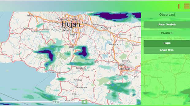 Pemodelan SADEWA pukul 18(Dok. Sadewa)
