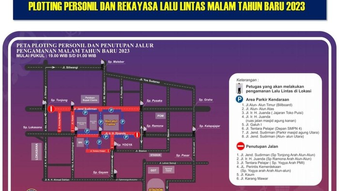 Rekayasa lalin di Ciamis saat tahun baru.