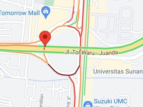 Bundaran Waru Arah Surabaya Macet Parah