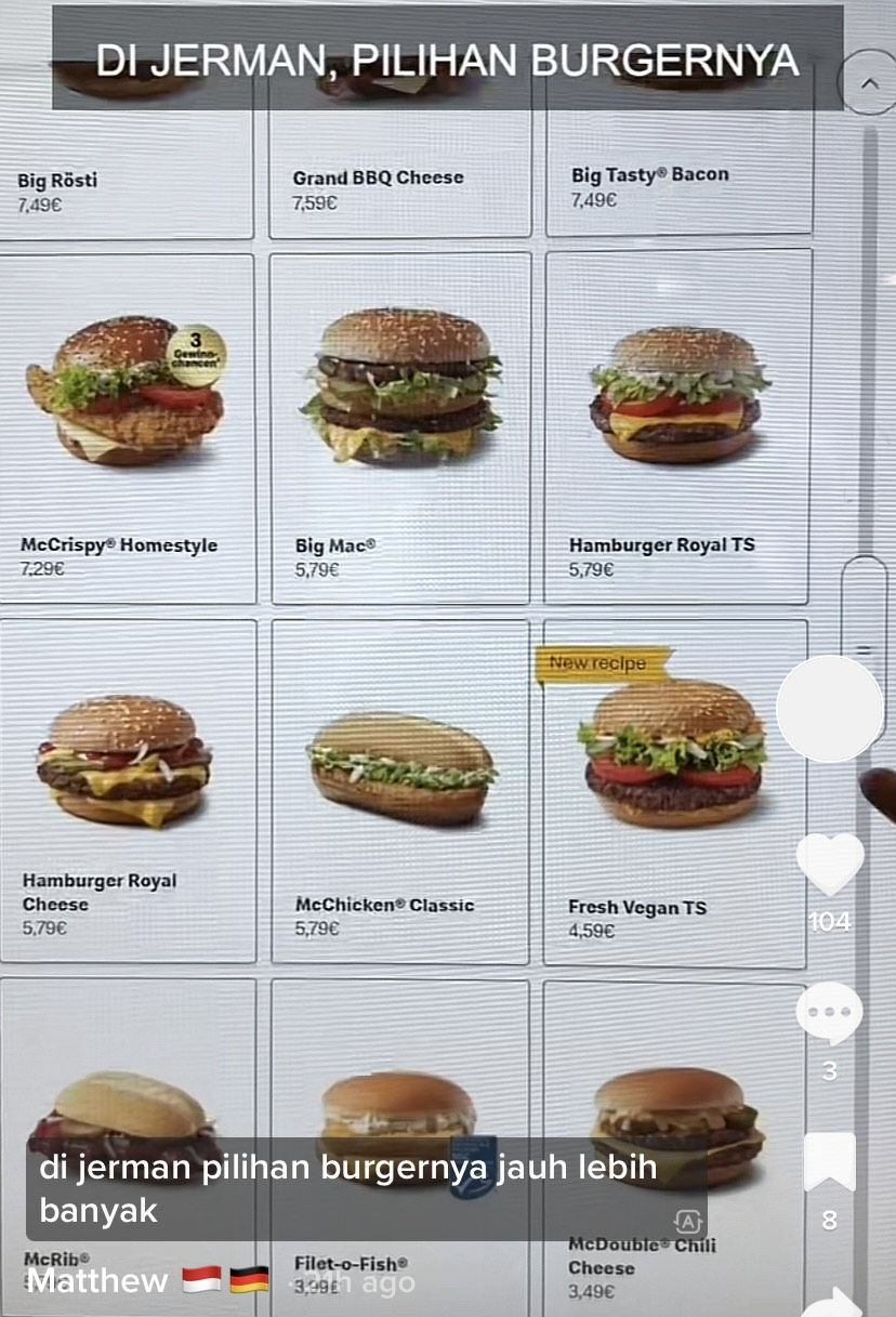 Perbedaan McDonald's Indonesia dan Jerman