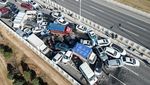 Pemandangan Ngeri Ratusan Mobil Saling Tubruk-Tindih pada Tabrakan Beruntun di China