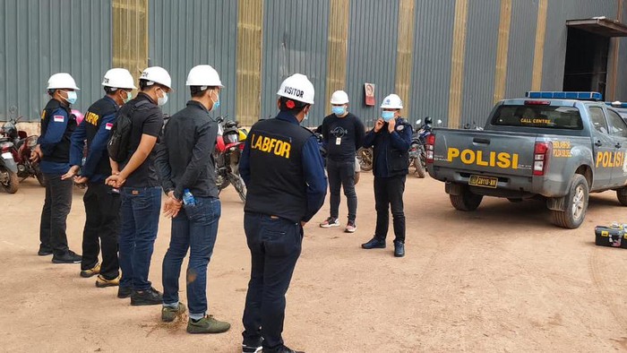 Tim Labfor Polri turun tangan ke lokasi kebakaran PT GNI Morowali Utara yang tewaskan tiktoker Nirwana Selle.
