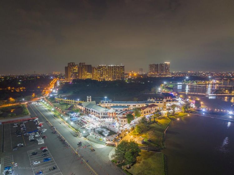 Festival Bazar UMKM 2022 di Meikarta Dilihat dari Udara