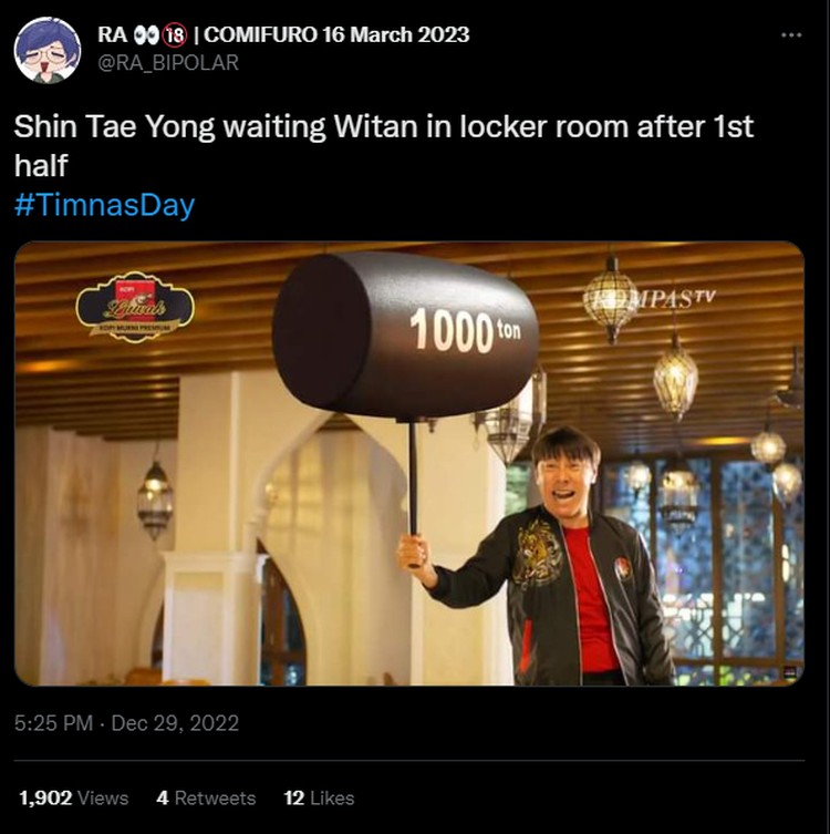 Meme Kocak Netizen Lihat Witan Gagal Cetak Goal ke Gawang Thailand Setelah Hansamu gagal cetak goal ke gawang Brunei, jejaknya diikuti Witan kala Indonesia vs Thailand di Piala AFF 2022. Netizen pun mengeluarkan beragam meme.