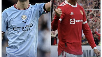 Prestasi Cristiano Ronaldo pada musim lalu seakan dengan mudah dilampaui Haaland. Foto: Twitter