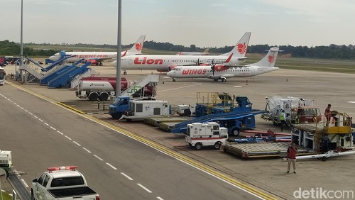 Pesawan Lion Air di Bandara. (Alamudin Hamapu/detikSumut)