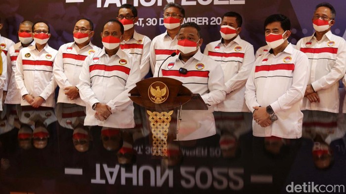 BP2MI Paparkan Kinerja Sepanjang 2022 Kepala Badan Pelindungan Pekerja Migran Indonesia (BP2MI), Benny Rhamdani memberikan konferensi pers Kaleidoskop laporan publik tahun 2022 di kantor BP2MI, Jakarta, Jumat (30/12/22).