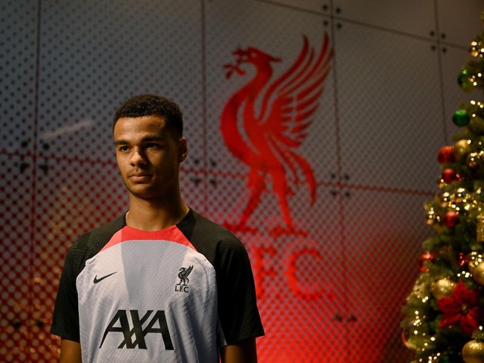 KIRKBY, ENGLAND - DECEMBER 28: (THE SUN OUT, THE SUN ON SUNDAY OUT) Cody Gakpo new signing for Liverpool at AXA Training Centre on December 28, 2022 in Kirkby, England. (Photo by Andrew Powell/Liverpool FC via Getty Images)