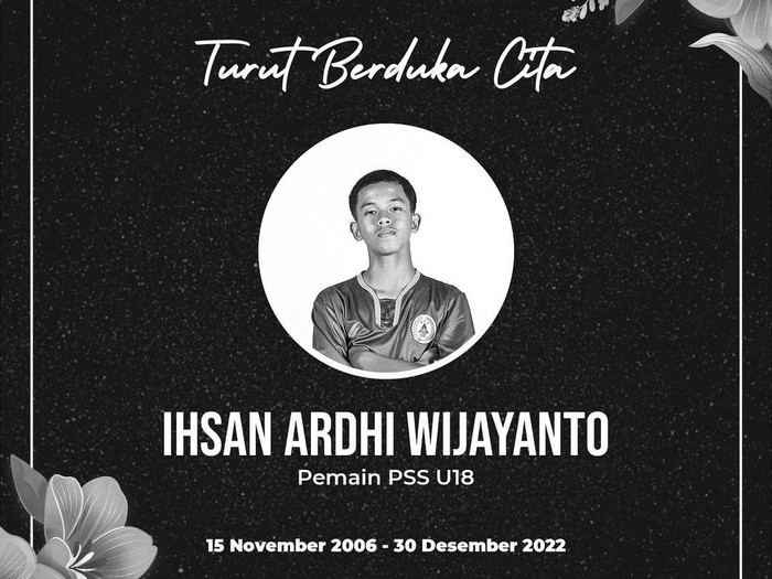 Kabar duka dari PSS Sleman yang diunggah di akun IG @psssleman, Jumat (30/12/2022).