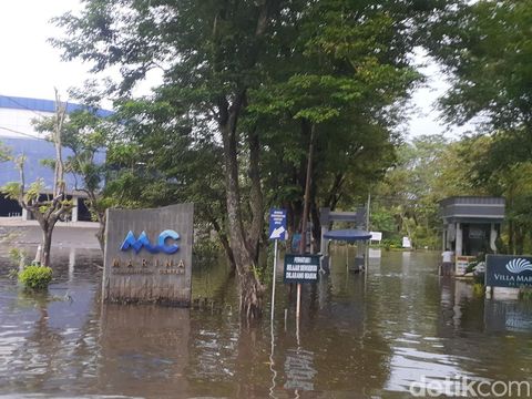 Kondisi terkini banjir di kawasan Pantai Marina Semarang, Jumat (30/12/2022) pagi.