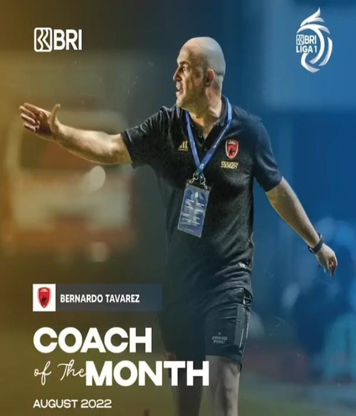 Pelatih PSM Makassar, Bernardo Tavares dinobatkan sebagai pelatih Liga 1 terbaik untuk Agustus 2022.