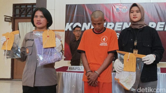 Ragil tersangka perkosaan balita ditangkap Polres Klaten. (Achmad Hussein Syauqi detikJateng).