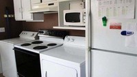 Kalau mau mencuci pakaian di dapur ini bisa saja. Tapi jangan sampai bajunya terciprat minyak, ya!