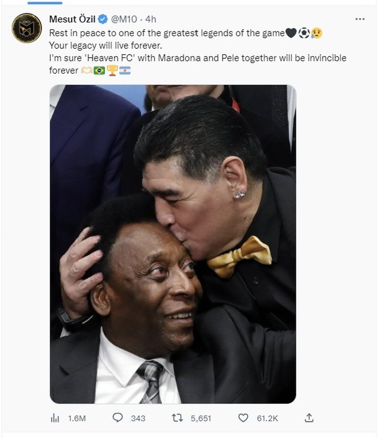 Ungakapan Duka untuk Pele di Medsos