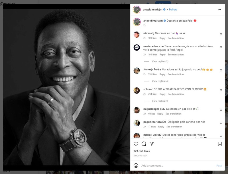 Ungakapan Duka untuk Pele di Medsos