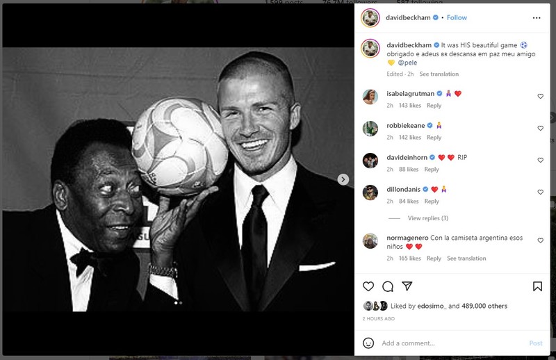 Ungakapan Duka untuk Pele di Medsos