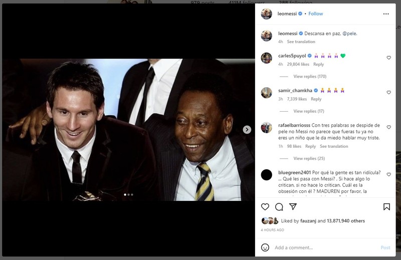 Ungakapan Duka untuk Pele di Medsos