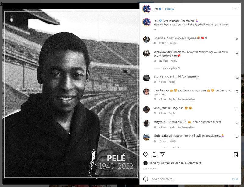 Ungakapan Duka untuk Pele di Medsos