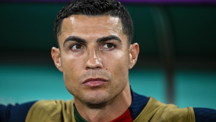 Cristiano Ronaldo DOHA, QATAR - DECEMBER 10: Cristiano Ronaldo of Portugal Looks on prior to the FIFA World Cup Qatar 2022 quarter final match between Morocco and Portugal at Al Thumama Stadium on December 10, 2022 in Doha, Qatar. (Photo by Harry Langer/DeFodi Images via Getty Images)