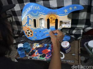 Keren! Gitar Ini Disulap Jadi Kanvas Berlukiskan Argentina