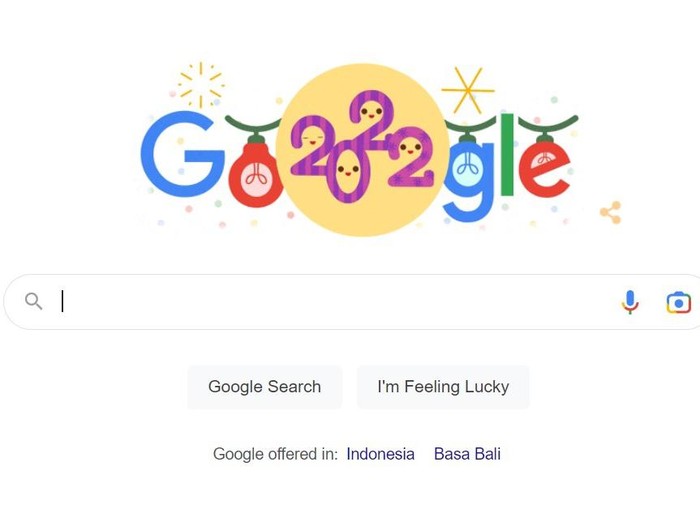 Google doodle spesial Tahun Baru 2023.