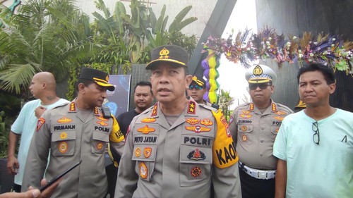 Kapolda Bali Irjen Putu Jayan Danu Putra saat ditemui wartawan saat mengecek Atlas Beach Club, Kecamatan Kuta Utara, Kabupaten Badung, Sabtu (31/12/2022).