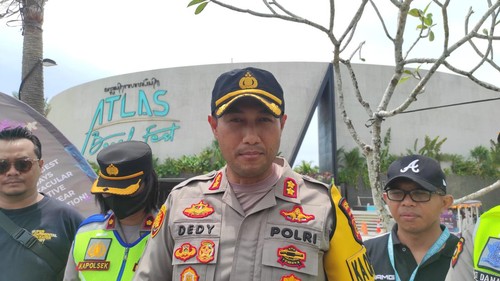 Kapolres Badung AKBP Leo Dedy Defretes saat ditemui wartawan di Atlas Beach Club, Badung, Bali, Sabtu (31/12/2022).