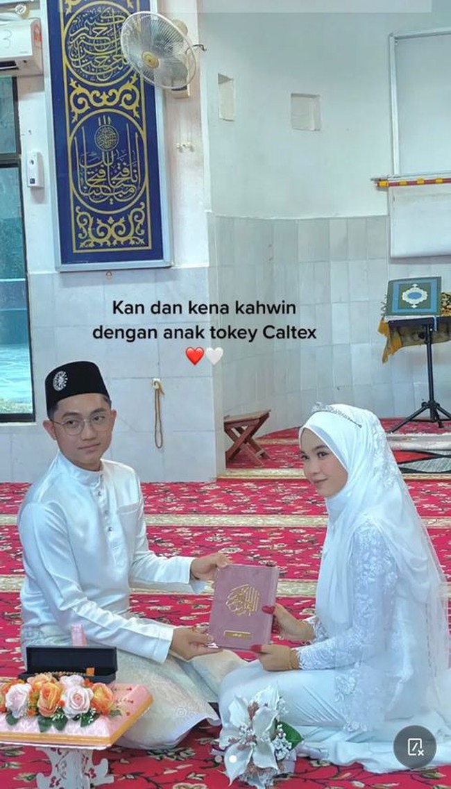 Tak ada yang bisa menduga akan datangnya jodoh. Seperti yang dialami oleh wanita ini yang bertemu dengan pasangan hidupnya ketika sedang mencari kerja di pom bensin Caltex. Foto: Dok. TikTok @nriins_.