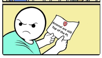 Meme Arsenal, Maaf Jalur Puncak Liga Inggris Ditutup!