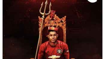 Meme netizen sebut King Rashford buat pemain bernomor punggung 10 itu. Foto: Twitter