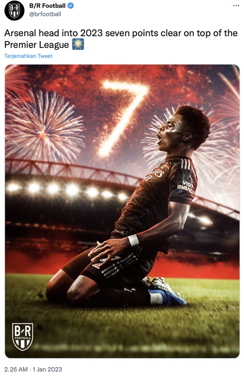 Meme Arsenal di puncak klasemen Liga Inggris.