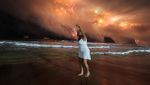 Memukau, Begini Pesta Kembang Api di Pantai Copacabana Brasil