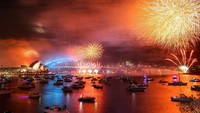 Australia menggelar pesta kembang api pergantian tahun di Sydney.
