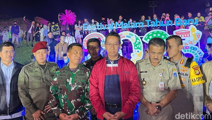 Pj Gubernur DKI Heru Budi serta jajaran Forkopimda di TMII.