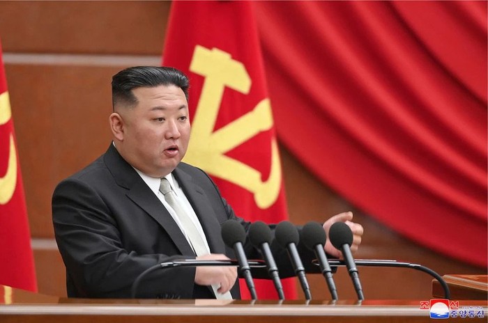 North Korean leader Kim Jong Un attends a session of the sixth enlarged meeting of the eighth Central Committee of the Workers Party, in Pyongyang, North Korea, in this photo released on January 1, 2023 by North Koreas Korean Central News Agency (KCNA). KCNA via REUTERS