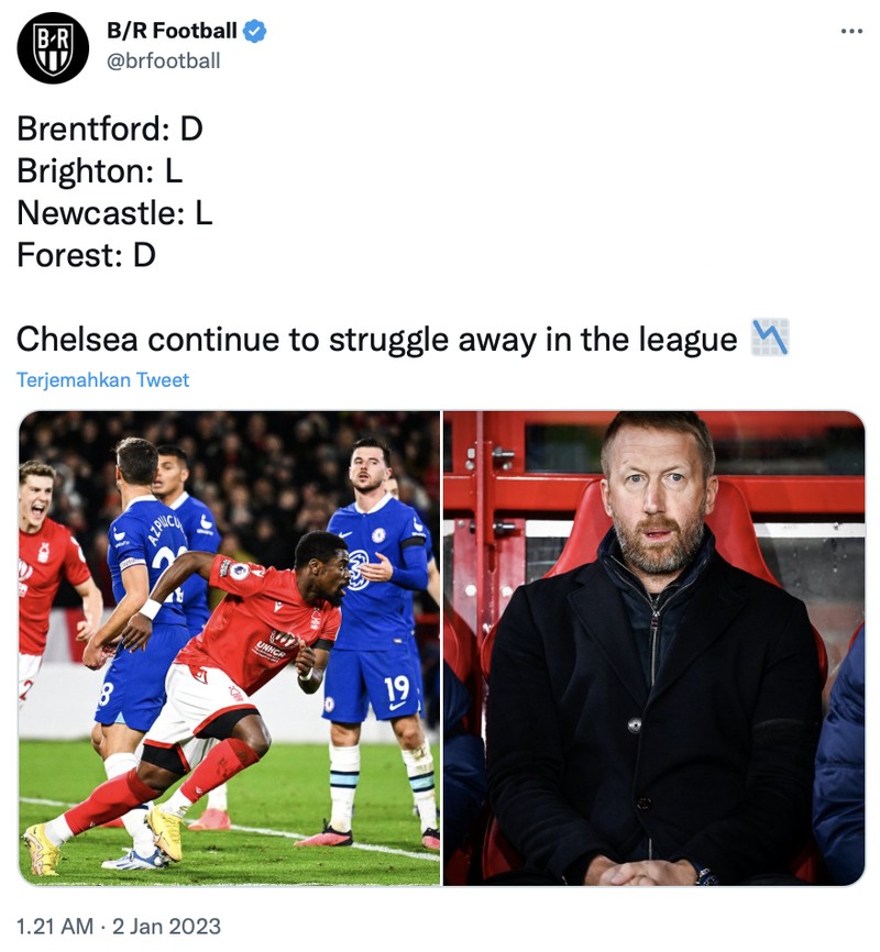 Meme Chelsea ditahan imbang Nottingham Forest