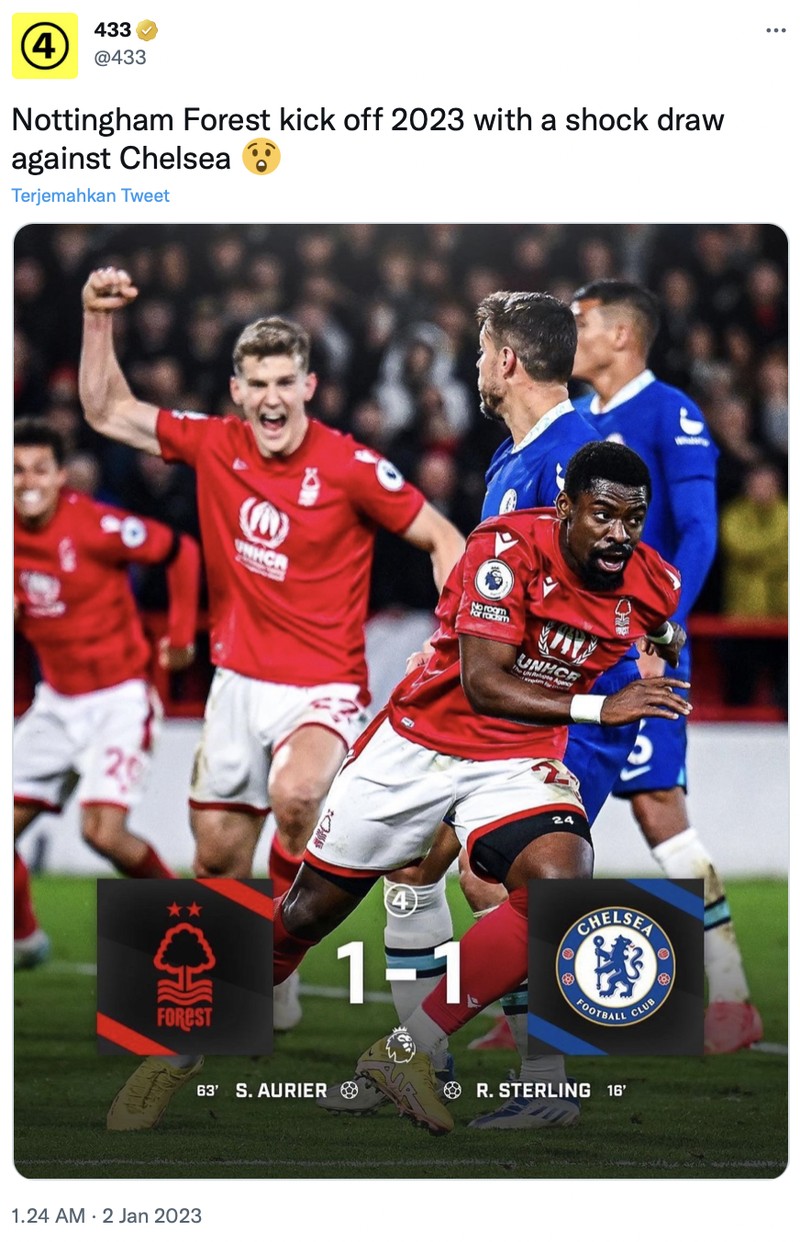 Meme Chelsea ditahan imbang Nottingham Forest