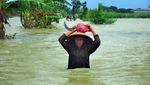 Jalan Utama Desa di Kudus Terendam Banjir