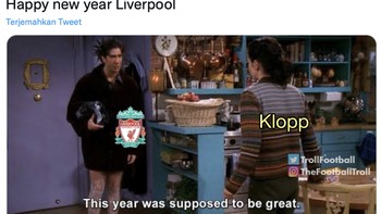 Kekalahan ini bikin The Kop kesulitan untuk bersaing meraih gelar juara Liga Inggris. Foto: Twitter
