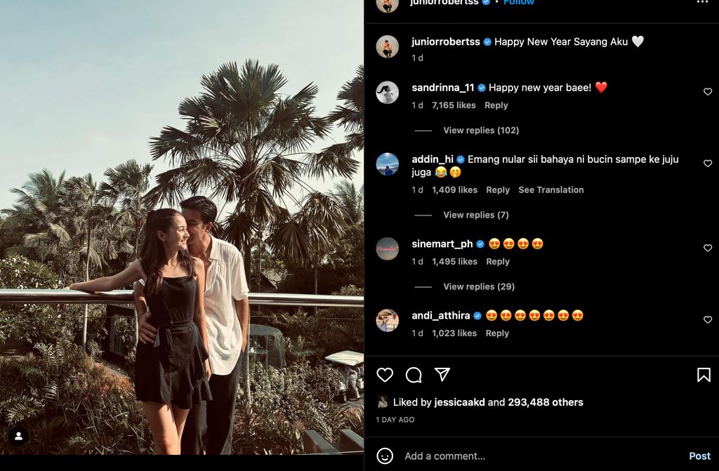 Sandrinna Michelle dan Junior Roberts