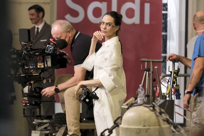 ROME, ITALY - JULY 06: Angelina Jolie is seen on the set of Without Blood on July 6, 2022 in Rome, Italy (Photo by MEGA/GC Images)