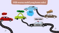 Dari kelima warna mobil, pilih salah satu warna mobil yang kamu sukai!